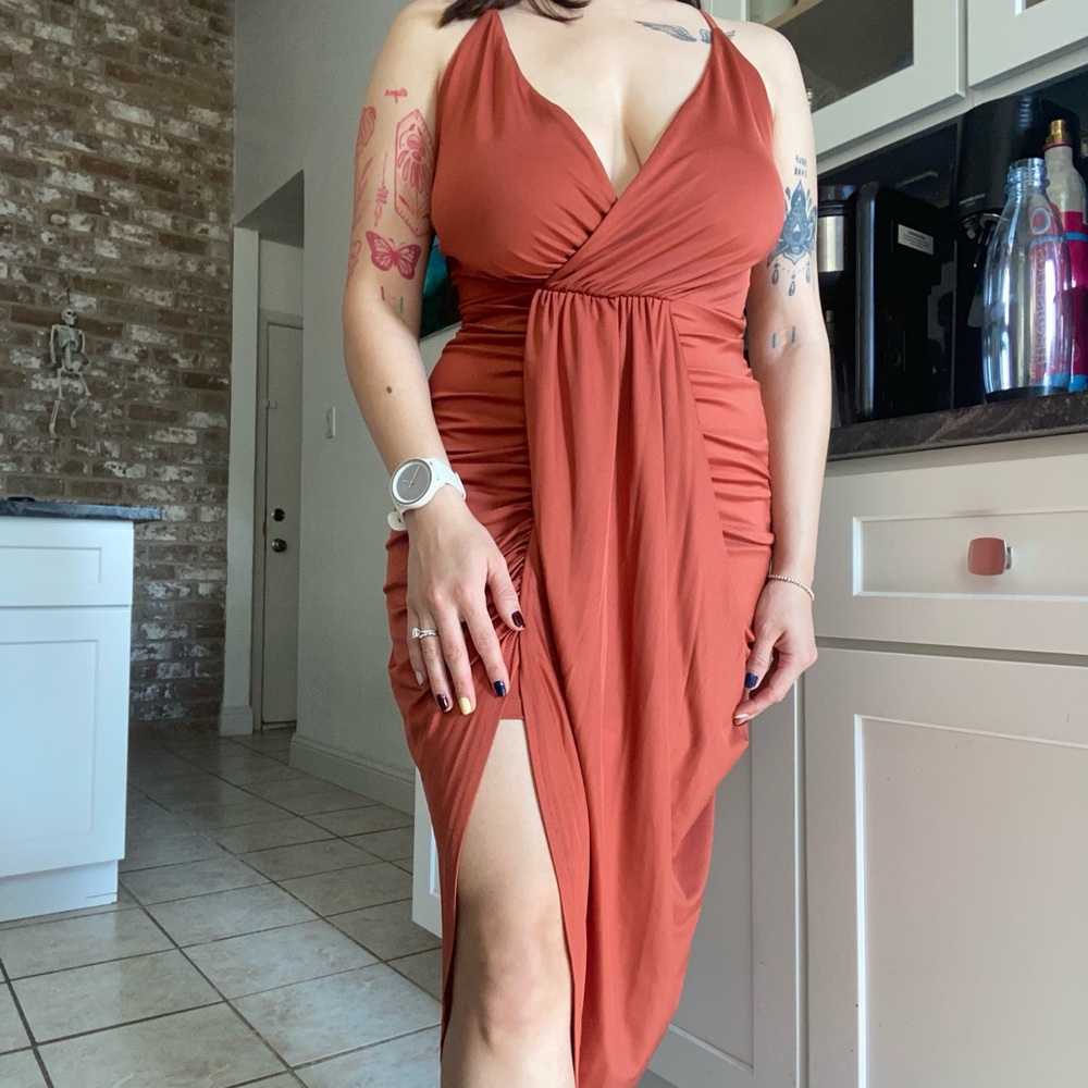 Rust Orange Amazon Dress